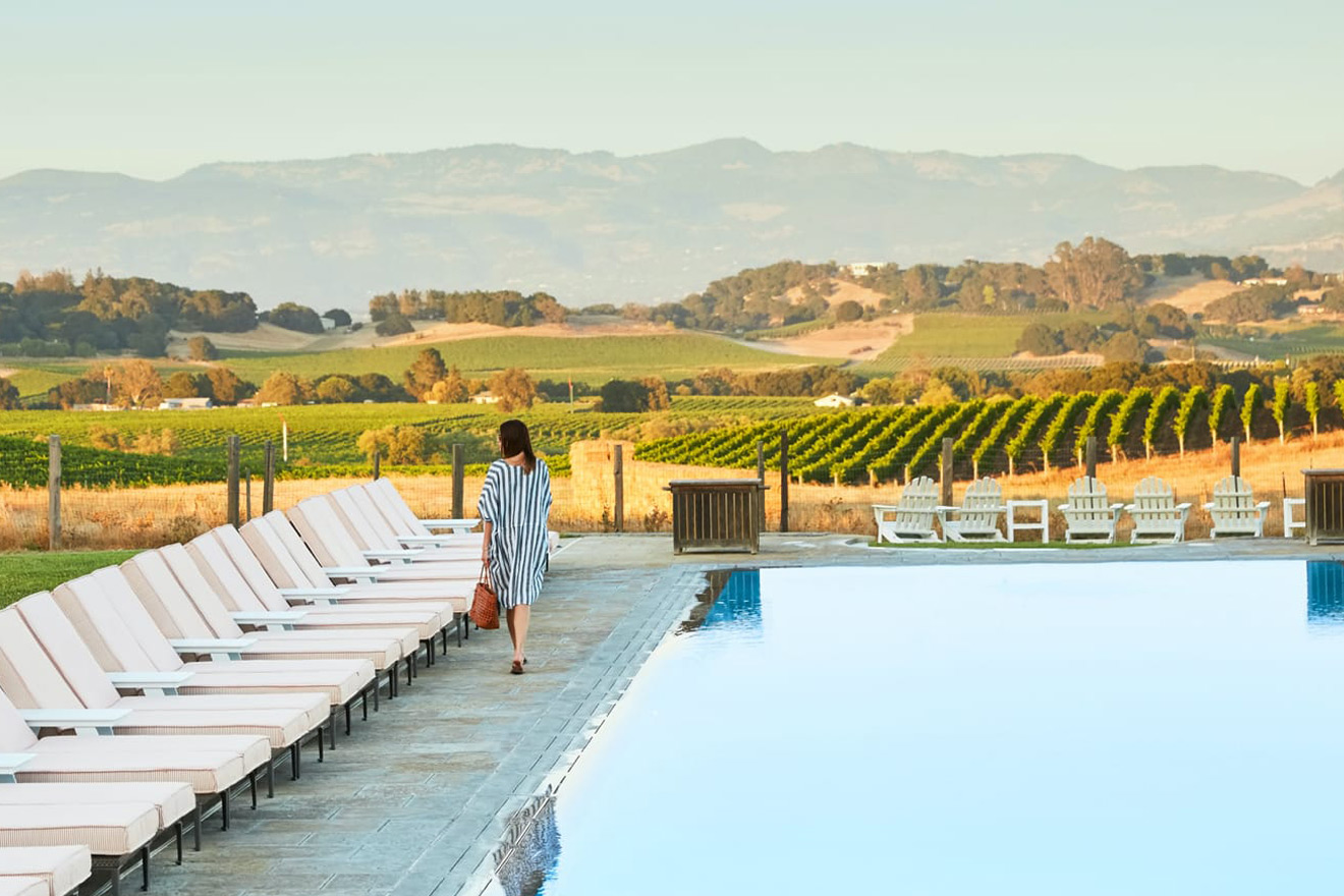 Hilltop Pool with a view of the vineyards at Carneros Resort and Spa