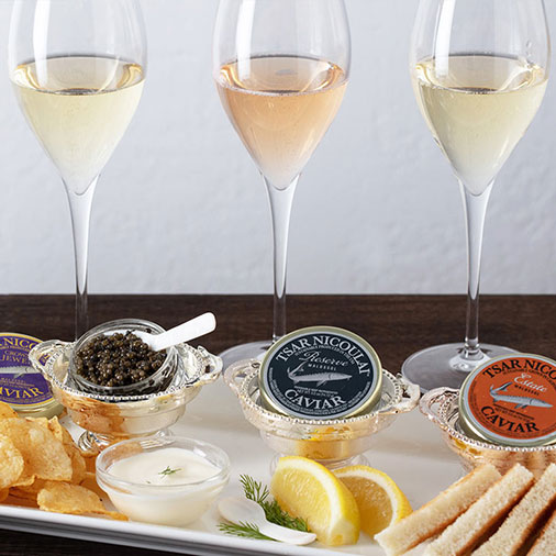 wine & caviar tasting experience at Domaine Carneros in Napa, CA