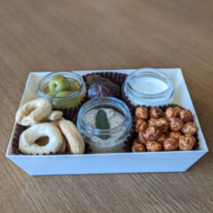 Snack Box, different foods available at Wine Bar at Copia